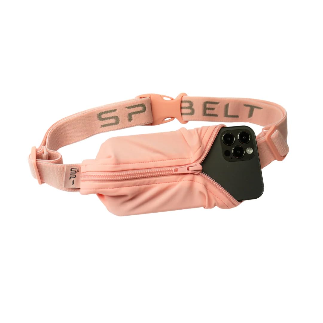 SPIbelt Running Belt for Women Men, Phone Holder for Running, Running Fanny Pack, Holder for Phone, No Bounce Running Waist Pack, Expandable, Adjustable., Rose Gold, Regular - 1 inch band, Running