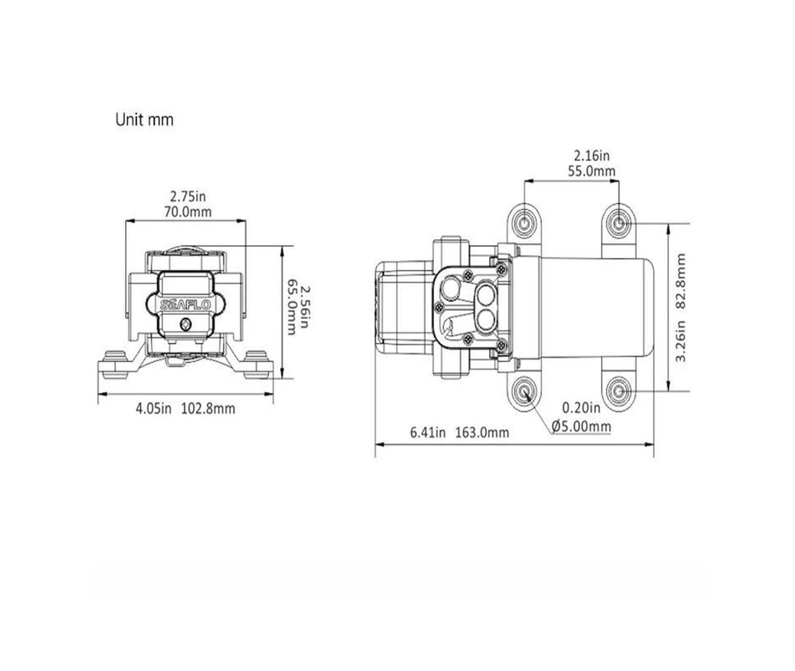 12V 1,5GPM 40PSI Membranpumpe Marine