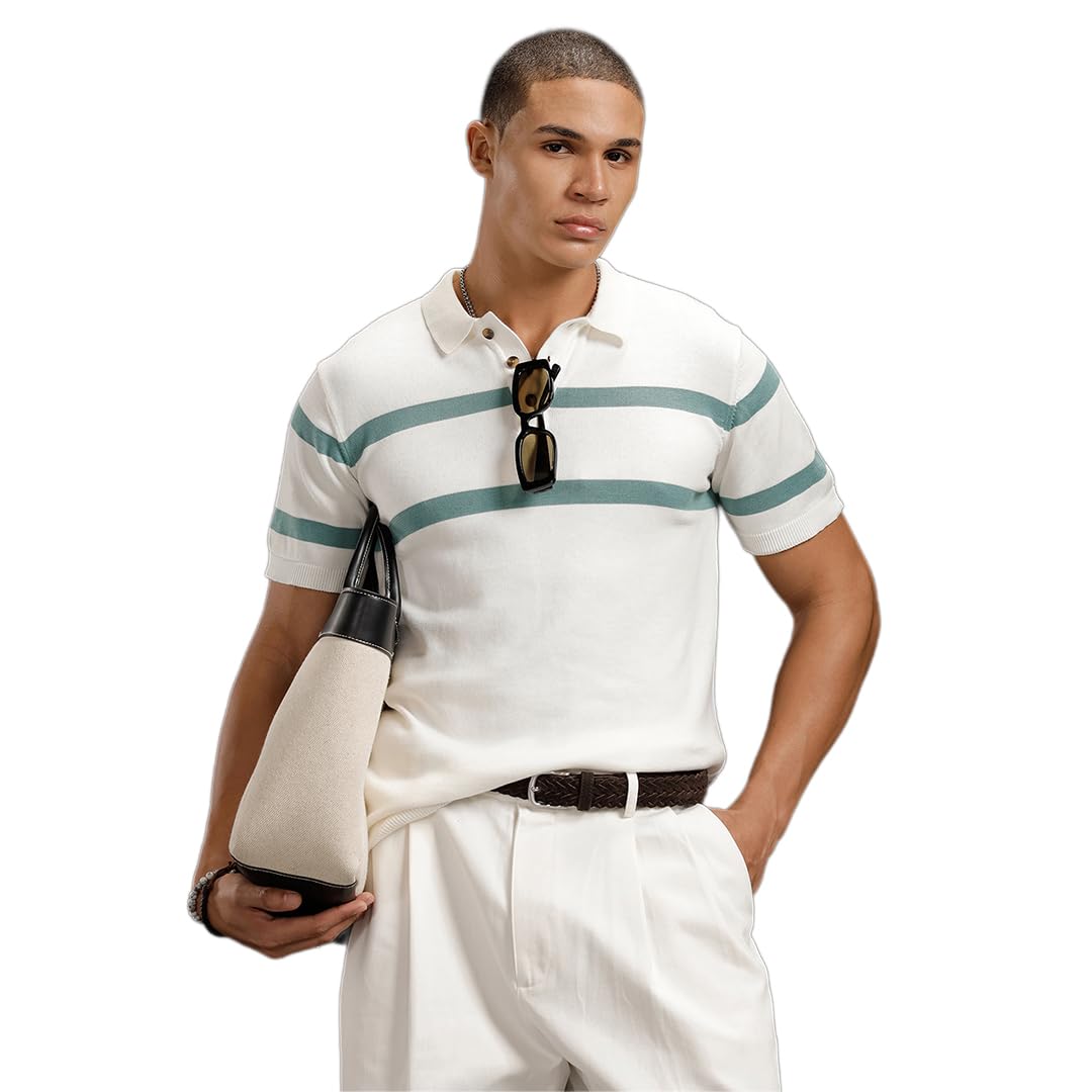 wrogn Men's 100% Cotton Polo T-Shirt | Flat Knit Texture | Slim Fit-picture-26