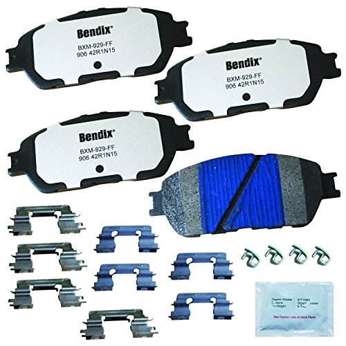 Image of Bendix Fleet Metlok MKD906FM Semi-Metallic Front Brake Pads for Lexus ES300 2003-2002, ES330 2006-2004, Toyota Avalon 2007-2005, Camry 2006-2005, Sienna 2010-2004, Solara 2008-2004, Tacoma 2015-2005