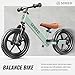 SEREED Toddler Balance Bike 2 Year Old, No Pedal Kids Bicycle Toys for 2-5 Years Old, Tool-Free Adjustment, Customize Plate with Stickers, Gift for 2-3 Boys Girls (Mint Green)
