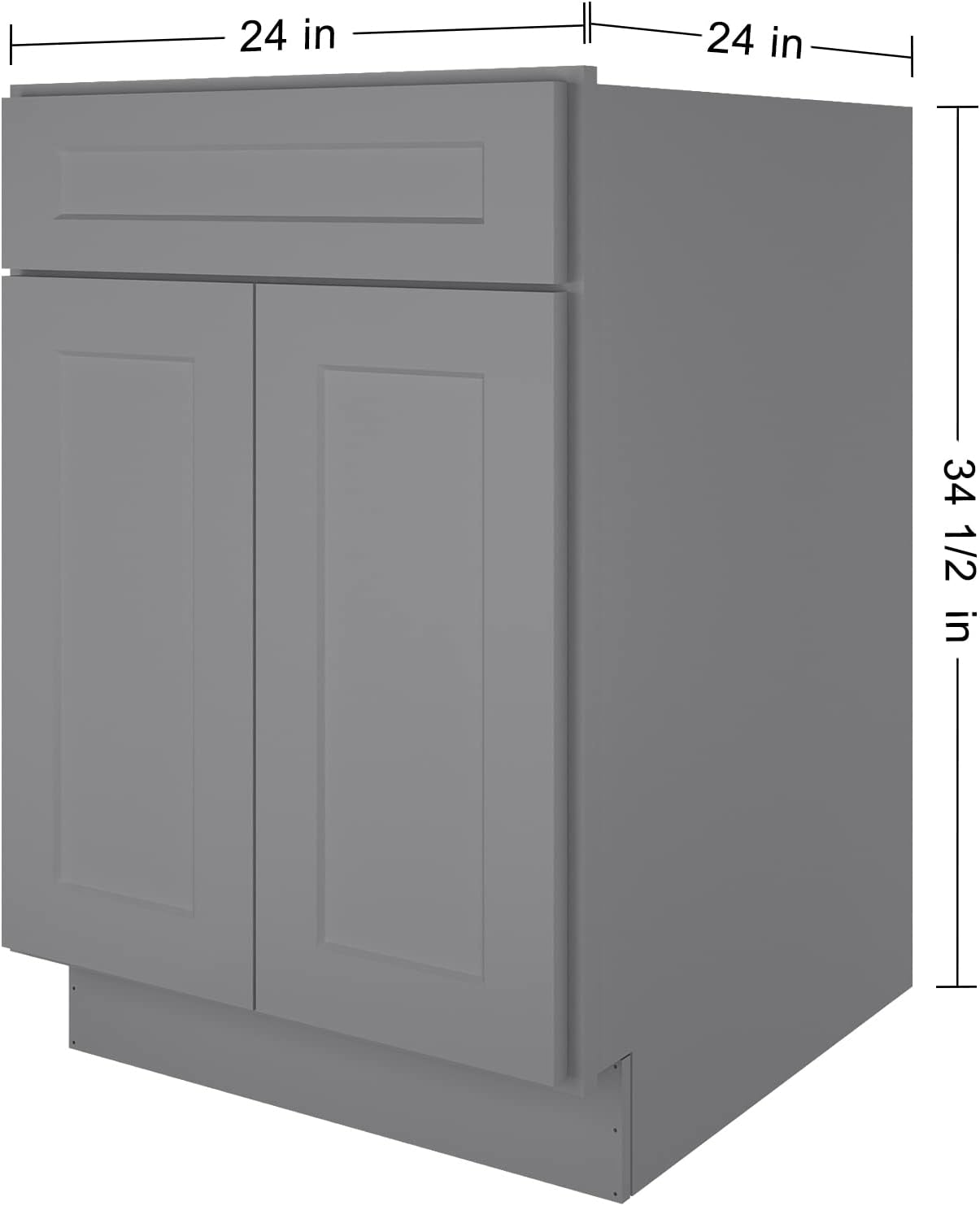 LOVMOR 24" Bathroom Vanity, Kitchen Base Cabinet, Single Sink Storage Unit, Pedestal Sink Storage Cabinet, Large Capacity for Laundry Room, Kitchen, Shower Room & Utility Room