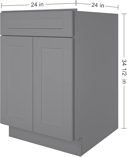 Miniatura 3 de LOVMOR Vanidad de baño de 24 pulgadas, gabinete base de cocina, unidad de almacenamiento de fregadero individual, armario de almacenamiento para