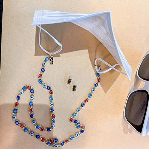 Passage 7 Women 18K Gold Plated Rainbow Evil Eye Chain Sunglass Usa Made Mask Eyeglass Chains For Women (Colors) #TOP7
