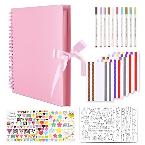 GOTIDEAL 12 x 12 Inch Scrapbook Album with 10 Metallic