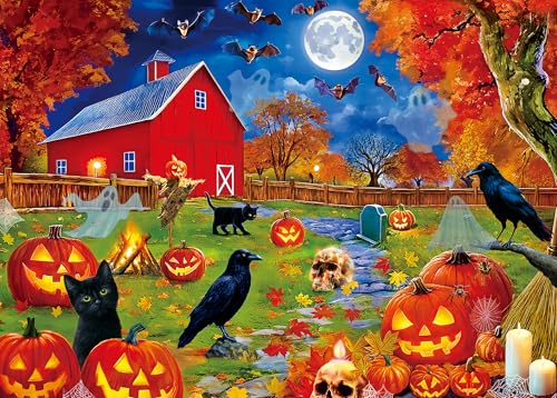 Halloween Puzzles 300 Pieces for Adults Large Piece - Light a Jack-o'-Lantern