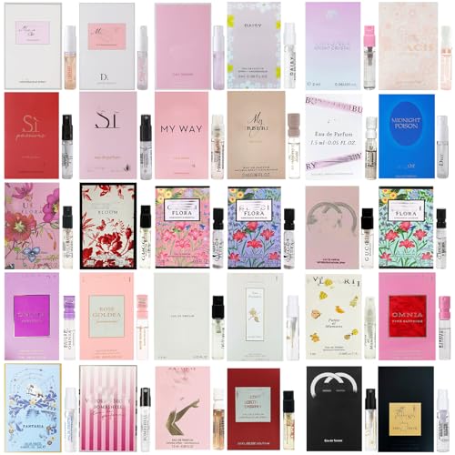 Women's Designer Perfume Sampler Lot Discovery Set x 30, Luxury High-End Perfume Vials for Women, Mini Samples Gift for Girlfriend, Wife, or Mother（30 pcs）