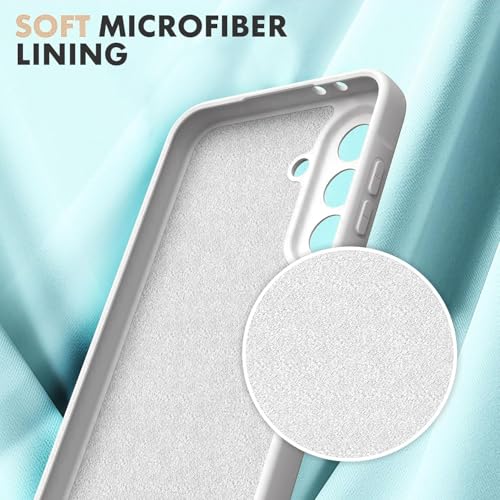 Image of DIZORO Microfiber Candy Case for Samsung A36 5G Smooth Touch Cushion Liquid Soft Silicone Gel Rubber Phone Cases Non-Slip Full Body Protective Shockproof Back Cover (White)