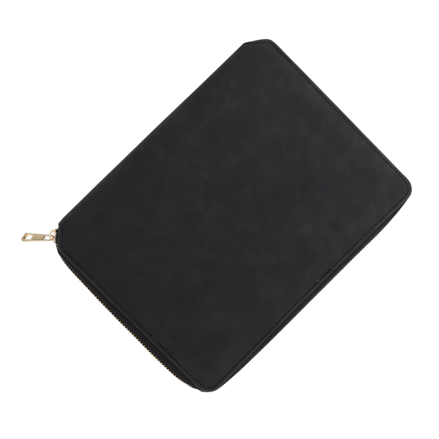 Notizbuchtasche mit Reißverschluss A5 Schwarz aus Papier und Leder