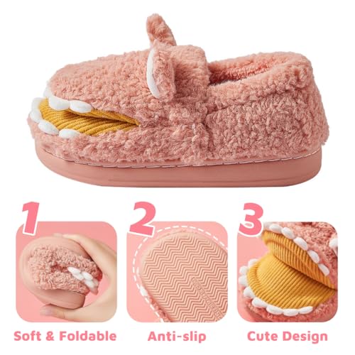 Crocodile Fuzzy Animal Slippers for Women & Men, Cute Fluffy Plush Warm Memory Foam House Slippers4