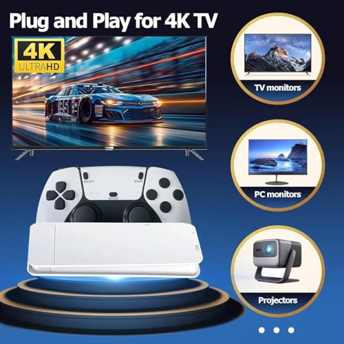 Image of Generation Wireless Retro Game Console Stick 4K Stick with Built-in 23+ Emulators,20,000+ Games, 4k Hdmi Output & 2.4GHz Wireless Controller, Retro Game Emulators, Plug & Play TV Video Games(64G)