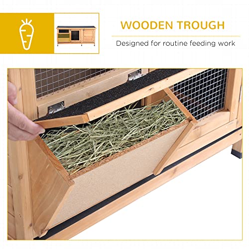 Pawhut USD51-132YL0131 Wooden Rabbit Hutch Bunny Hutch Cage Guinea Pig thumb #5