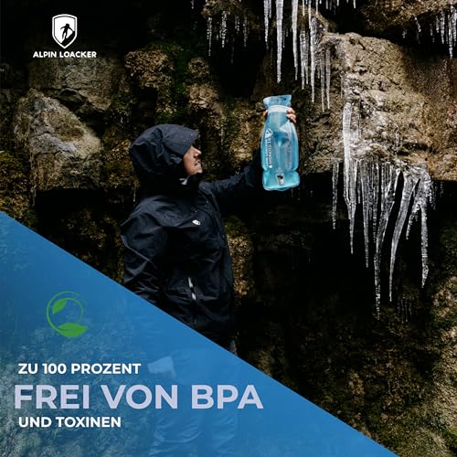ALPIN LOACKER Outdoor Trinkblase mit Trinkschlauch für Sport und Outdoor I super leichte Wasserblase und Trinkbeutel zum Wandern I Trinksystem BPA frei – Bild 3