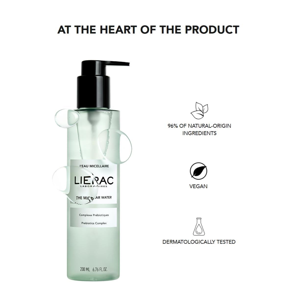 Lierac Acqua Micellare Struccante Viso e Occhi Detergente, per Tutti i Tipi di Pelle, Formato da 200ml, 1.0 unità