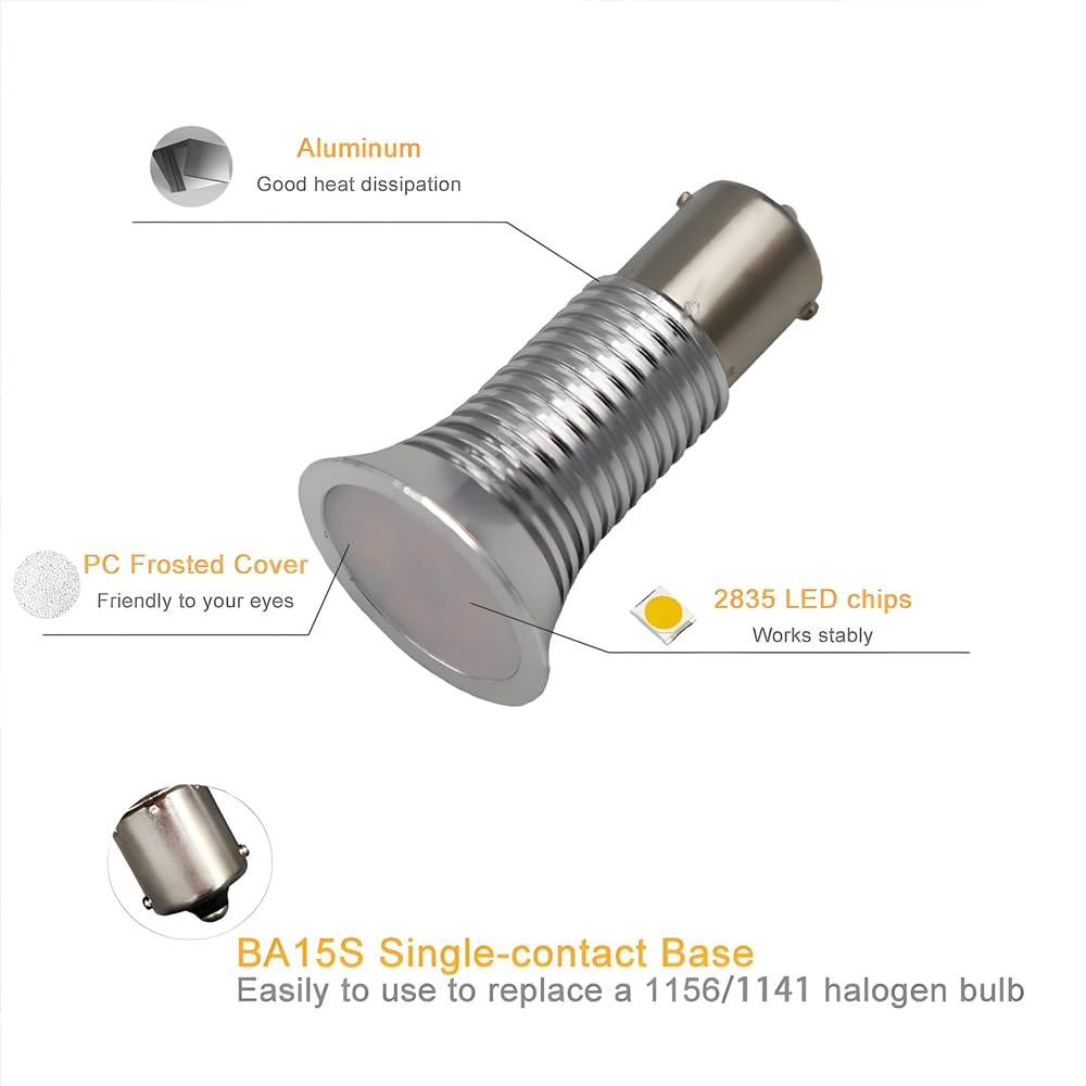 1383 1156 1139 1141 R12 LED Reflector Light Bulb, 4W 12V Elevator Bulbs BA15S Single Contact LED Reading Bulb,BA15S LED