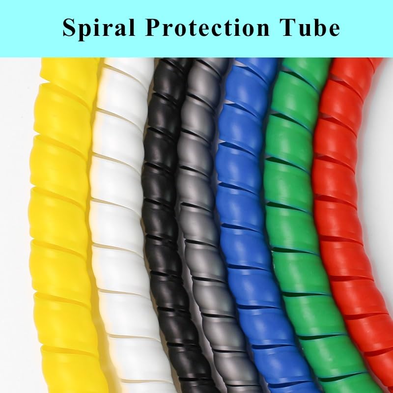 spiral protector Winding Tube Wire Protection Sleeve 8mm to 25mm Spiral Cable Organizer Winding Protector Tube Sleeve Wrap wraps cable(Blue,20mm inside diameter)