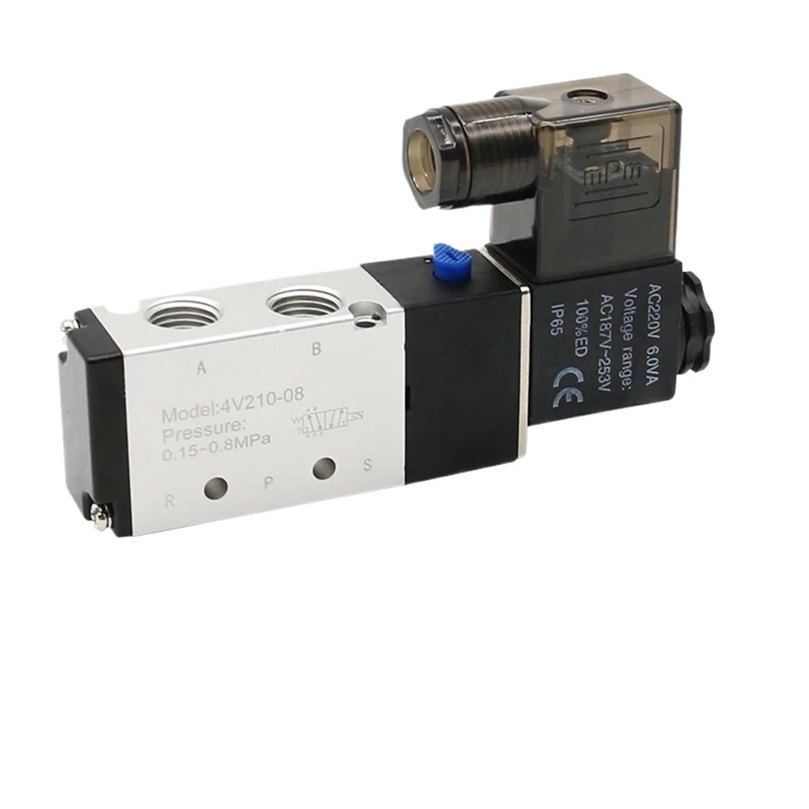 Électrovanne pneumatique 4V210-08 DC12V à 5 voies 2 positions avec raccord PC12-02