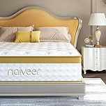 Naiveer Queen Mattress 10 Inch, Gel Memory Foam Mattress Queen Size with Innerspring for Back Pain & Pressure Relief, Medium Firm Matelas Queen CertiPUR-US Certified