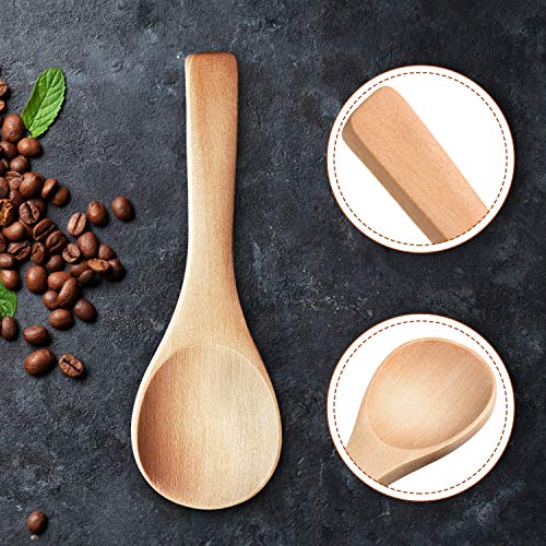 30 Pieces Small Wooden Spoons Mini Nature Wooden Spoons For Jars Mini Tasting Spoons Condiments Salt Spoons For Kitchen Cooking Seasoning Oil Coffee Tea Sugar (Natural Wood Color) #TOP3