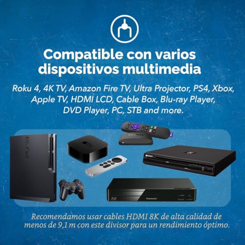 Divisor HDMI 8K OREI BK-22 con 2 entradas y 2 salidas UltraHD 6