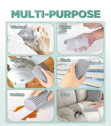 Image of Sponge Duster for Dusting & Cleaning - Reusable Multipurpose Cleaning Tool, Ultra-Soft & Non-Scratch for Furniture, Electronics, Cars & More - Washable