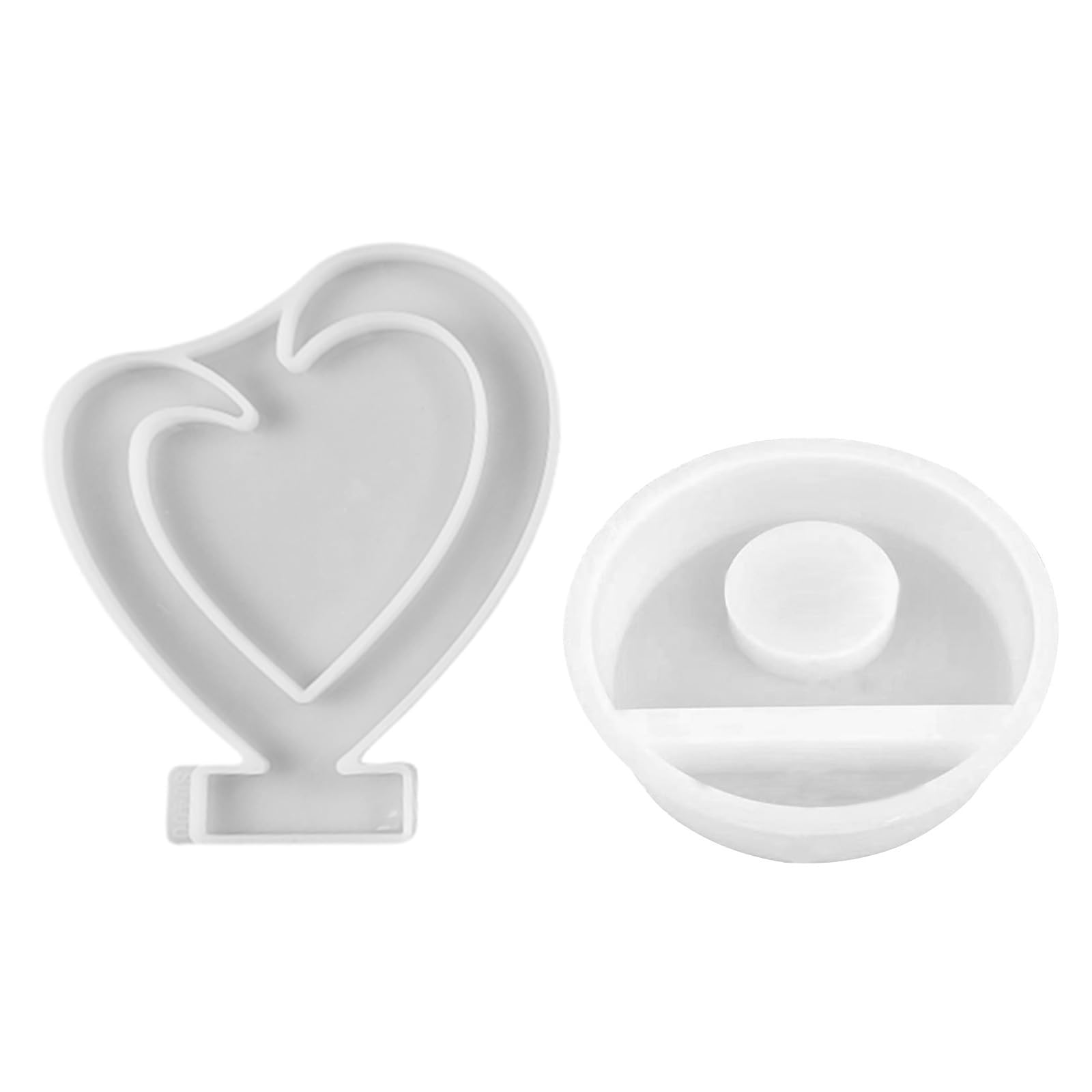 Jazuaiao Love Shape Candlestick Combination Decorative Molds Heart Holder Silicone for Table Decorations Love Shape Holder Craft Decorative Candlestick Silicone