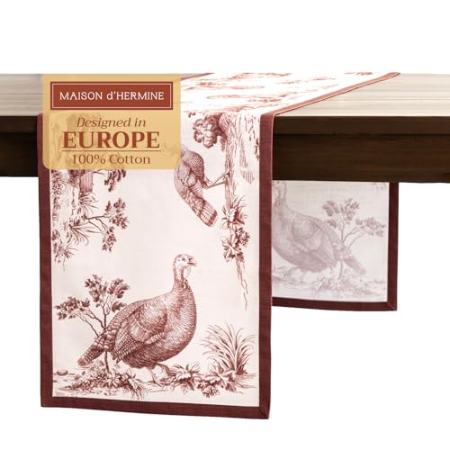 Maison-d-Hermine-Tablerunners-100-Cotton-Decorative-Tablerunner-Table-Cover-Dinner-Wedding-Dining-Holy-Jouy-Brown-Single-Layer-ThanksgivingChristmas-1450x72 Maison d Hermine Tablerunners 100 Cotton Decorative Tablerunner Table Cover Dinner Wedding Dining Holy Jouy Brown Single Layer ThanksgivingChristmas 1450×72