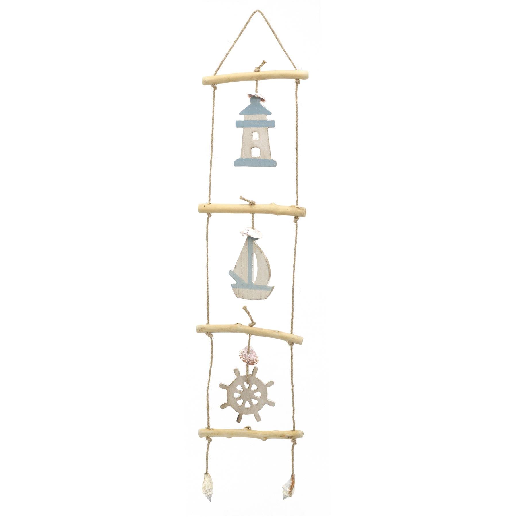 Shabby Chic Nautical Ladder Decoration | Coastal Hanging Ornament Seaside Decoration