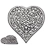 Cast Iron Heart Trivet Decorative Cast Iron Trivet for Kitchen Countertop Or Dining Table Vintage Design 675X65 with Rubber PegsFeet Recycled Metal Silver with Black