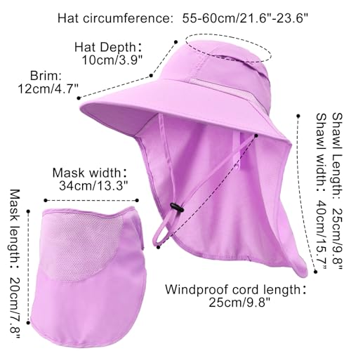 Sombrero para sol con cubre rostro desmontable unisex miniatura 6