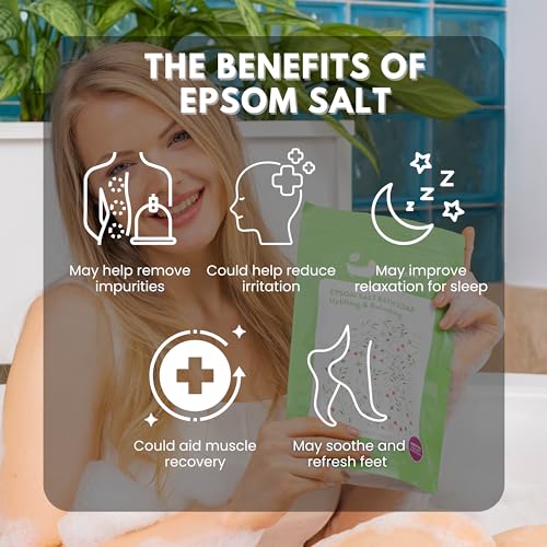 Image of Eco Bath London Uplifting and Refreshing Epsom Salt Bath Soak 1kg - Magnesium Bath Salts with Citrus Essential Oils for Energizing Spa Soak, Made in UK, Self Care Gift