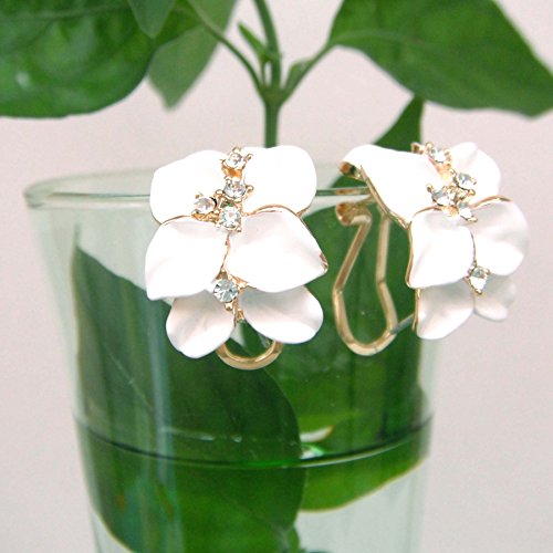 Conjunto Navachi de collar y pendientes de cristal esmaltado multicolor con oro blanco 4