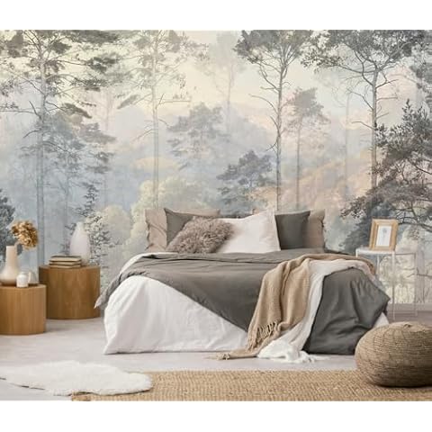 Hazy Forest Abstract Nature Wallpaper Mural Cover