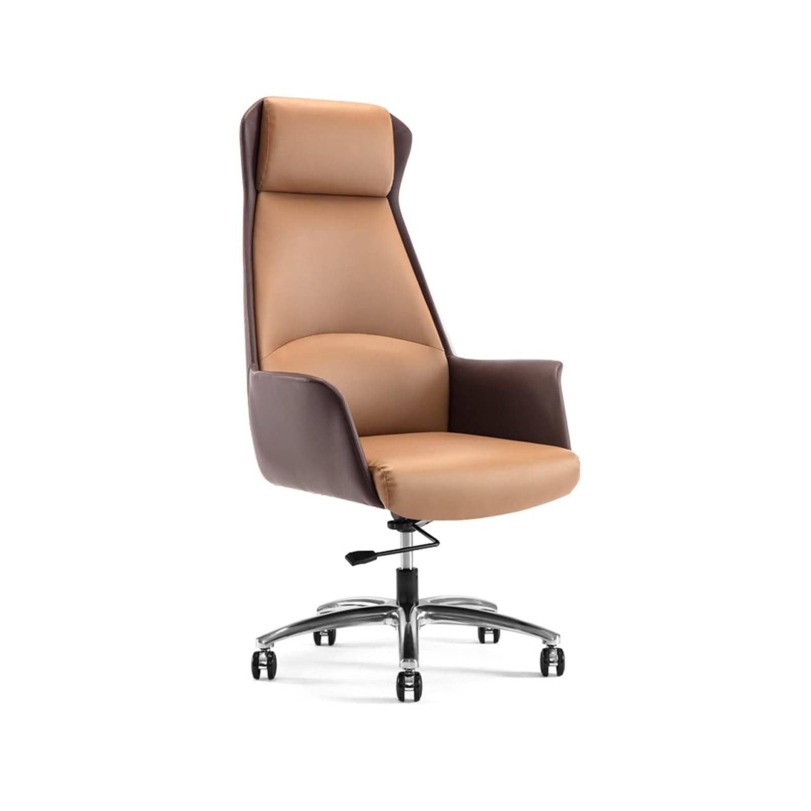 HTTGDGDH Ergonomic Highback Office Chair With Pulley Bracket For Home Desk Gaming Racing Pu Leather Recliner Lift Swivel Chair Comfortable And Stylish Solution For Office And Gami,C