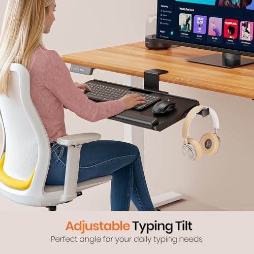 Klearlook Maximized Clarity! KLMLFUFDMST Tilt&Height Adjustable Keyboard Tray Under Desk thumb #1