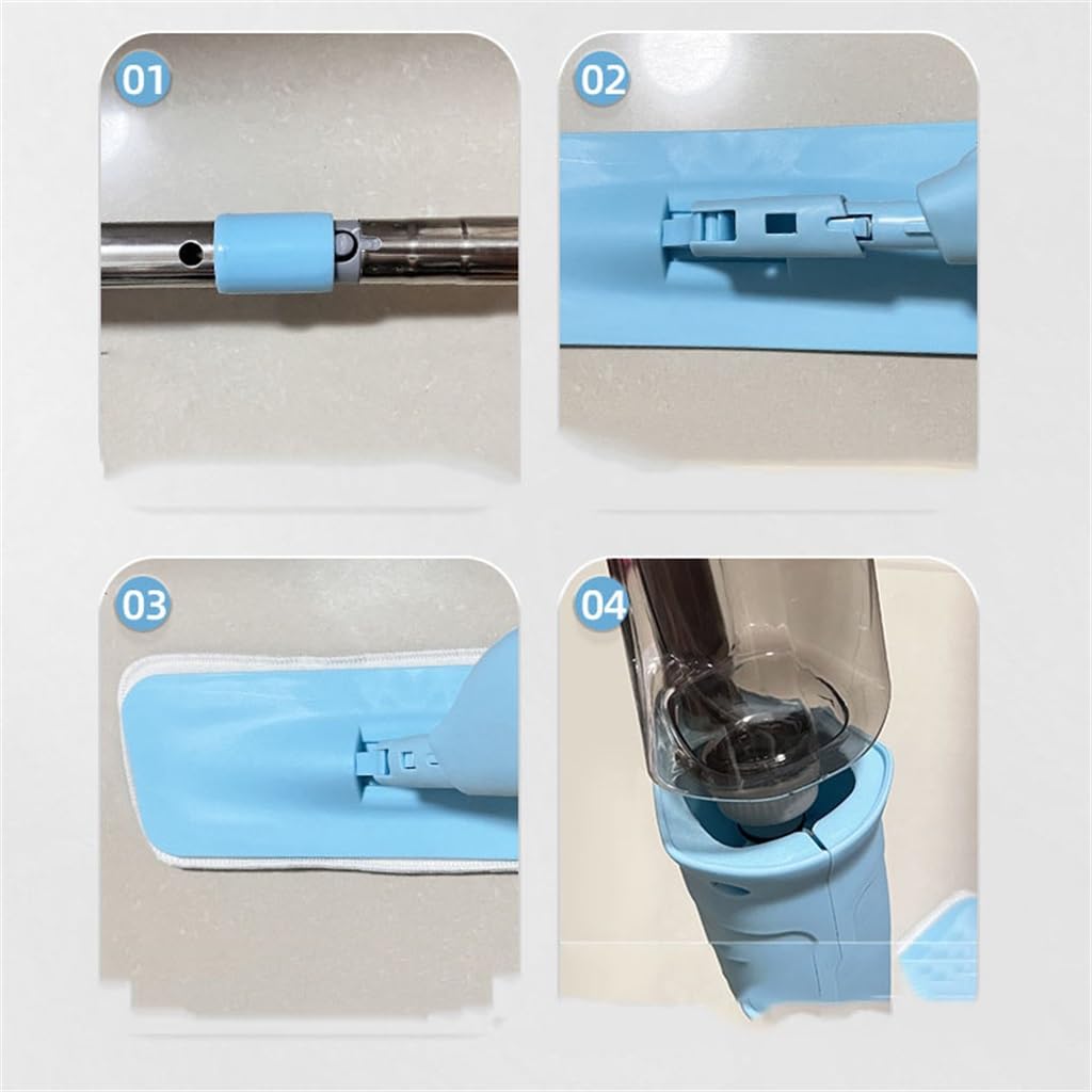 Fregona plana con pulverizador de agua, fregona doméstica, fregona, fregona, sala de estar, dormitorio, balcón