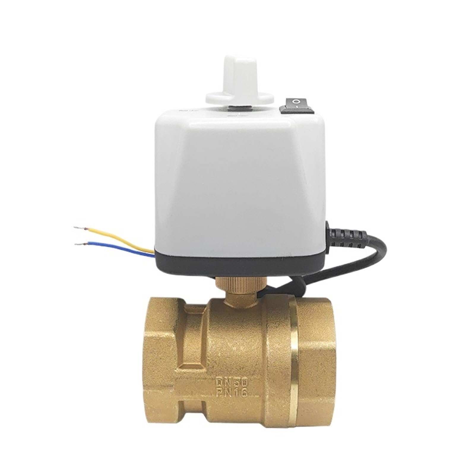 Valvola a sfera motorizzata da 1/2" 3/4" 1" 2" con interruttore manuale in ottone, 2 fili, reset di spegnimento, coppia di serraggio 8 N·m, valvola 220 V 24 V 12 V(1-1/2",12VDC_NC)