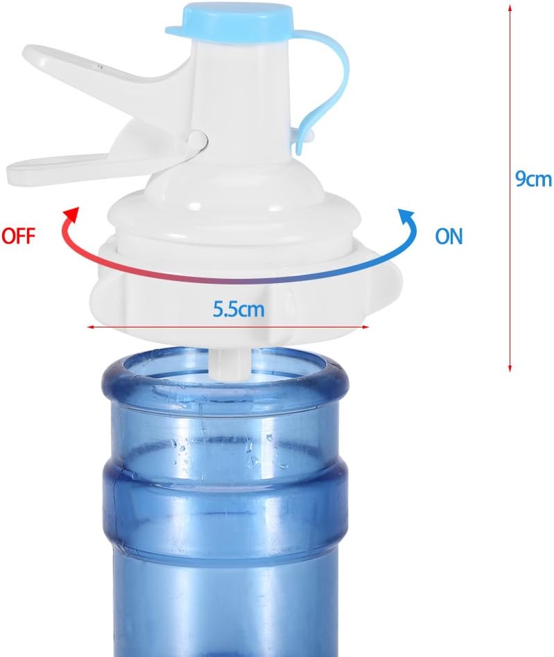 Water bottle dispenser with dimensions indicated: 5.5cm width and 9cm height.