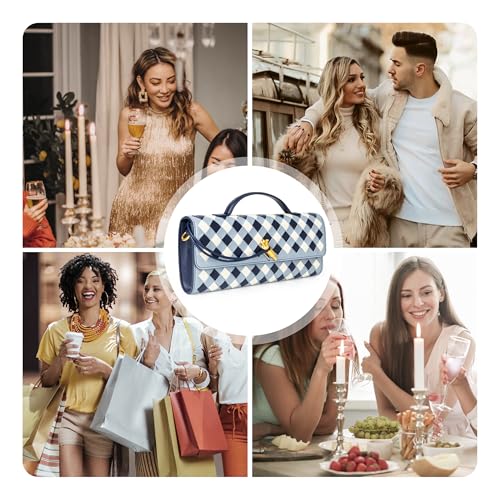 Image of Joryin Woven Purse for Women Evening Clutch Woven Leather Handbags Crossbody Bag Purse Formal Evening Bag, Vegan Leather