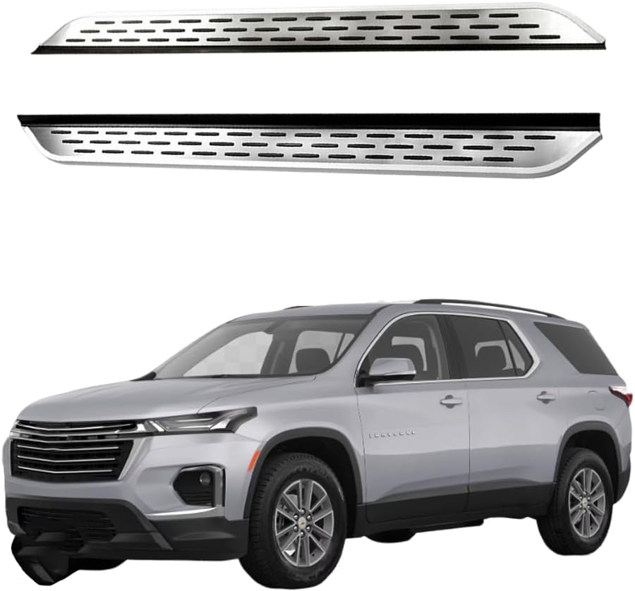 Side Steps Fit for Chevrolet Chevy Traverse 2018-2023 Aluminum Step Bars Running Boards Side Pedals Black
