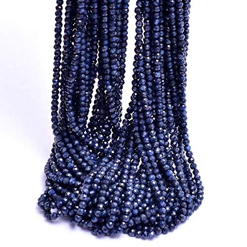 Saphir bleu naturel perles à facettes 3mm pour cadeau fait main - 3