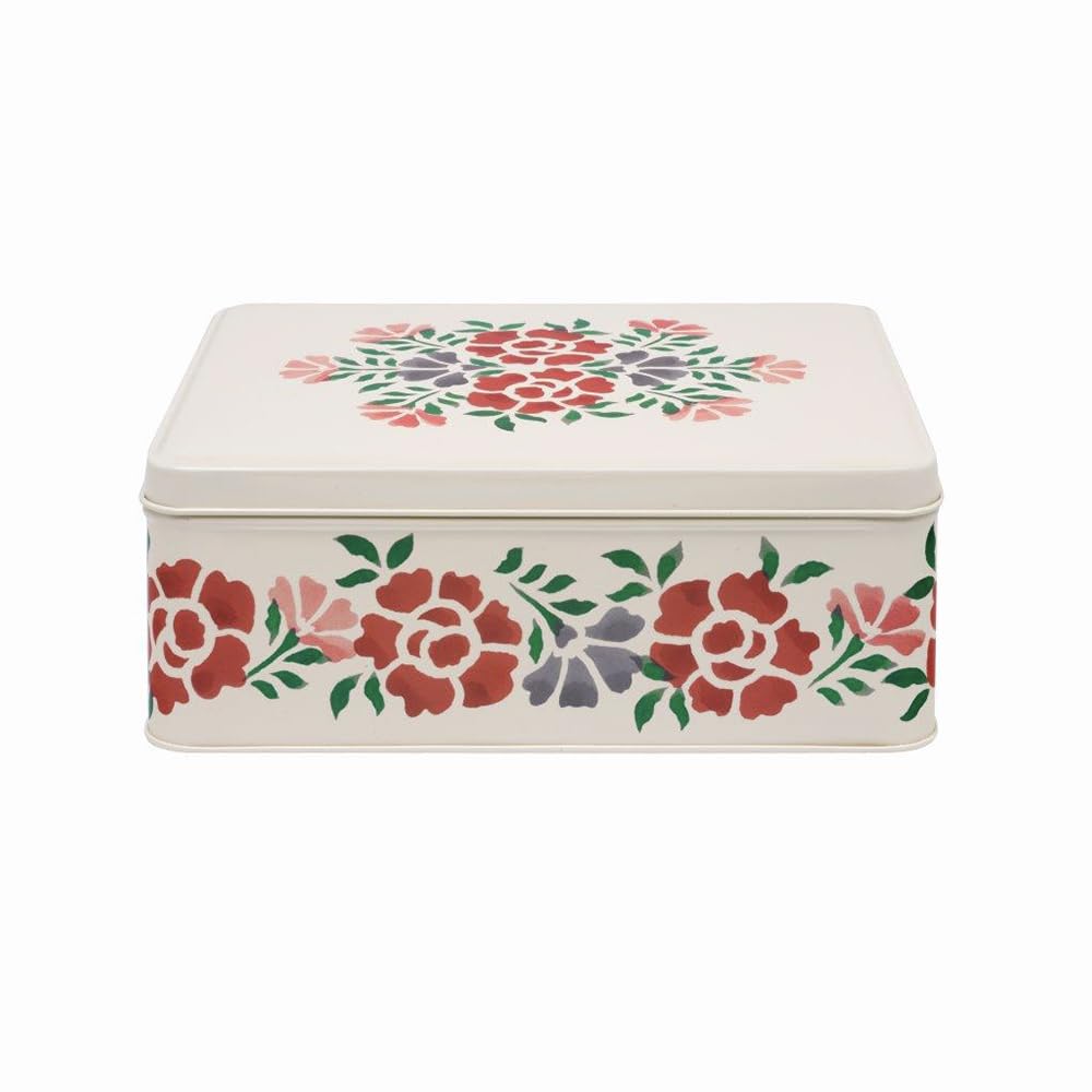 Elite Tins Multi Emma Bridgewater Antique Roses Deep Rectangular Tin- 195 X 154 X 75Mm