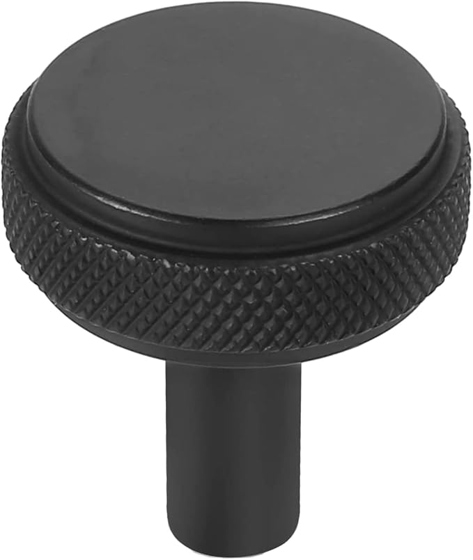 Amerdeco 20 Pack Matte Black knurled Knobs 11/4 Inch(32mm