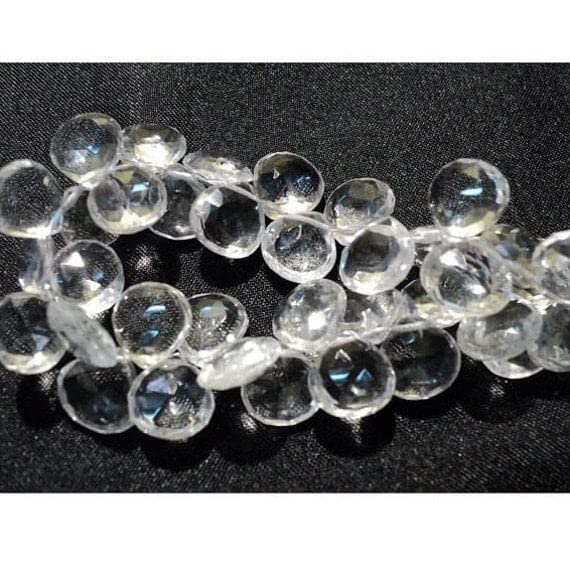 Quartz Crystal Beads LKBEADS perles de quartz facettées en forme de cœur briolette 8x8mm pour bijou