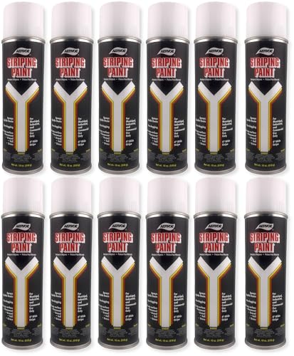 Aervoe 710 Striping Paint White Solvent-Based 4 Wide Stripe Fast Drying Case of 12 Cans