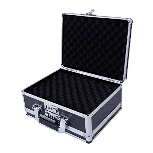 Thxbyebye 30X15X23Cm Aluminum New Framed Locking Gun Pistol Handgun Lock Box Hard Storage Carry Case Silver #TOP5