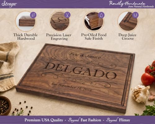 Tabla de cortar rectangular de madera personalizada Straga miniatura 4