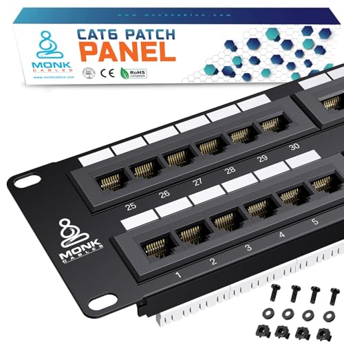 MONK CABLES | CAT6 Patch Panel | Puchdown | 48 Port