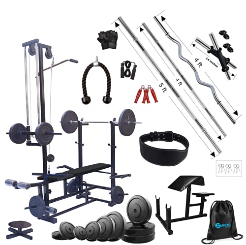HASHTAG FITNESS 20 in 1 PVC Weights Flat Bench with Preacher CURL Including Home Gym Kit, 80 Kg , Black (B07MXL3MYS) Amazon Price History, Amazon Price Tracker