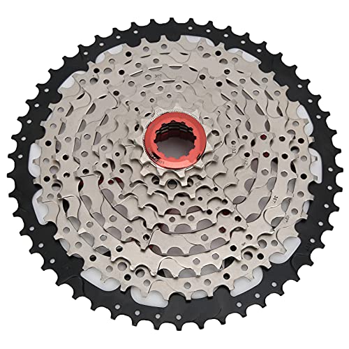 POENVFPO Flywheel, 11?50T Mountain Freewheel 9 Speed Steel Card Type Cassette Sprocket Replacement Accessory